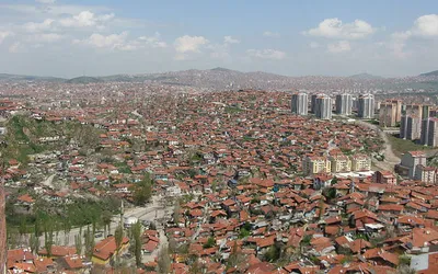 Panorama starej części Ankary z lotu ptaka