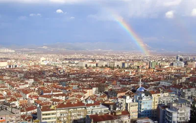 Bursa – panorama z tęczą
