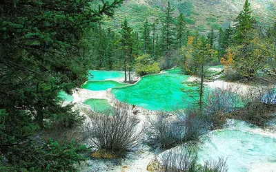 Tarasowe sadzawki w dolinie Huanglong