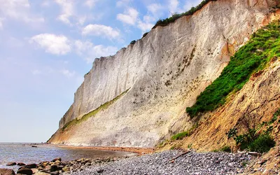 Białe klify Møns Klint nad Bałtykiem w Danii