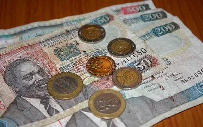 Starsze banknoty i monety kenijskie z portretem Jomo Kenyatty