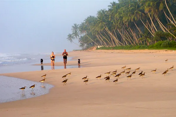 Poranny jogging na plaży Koggala