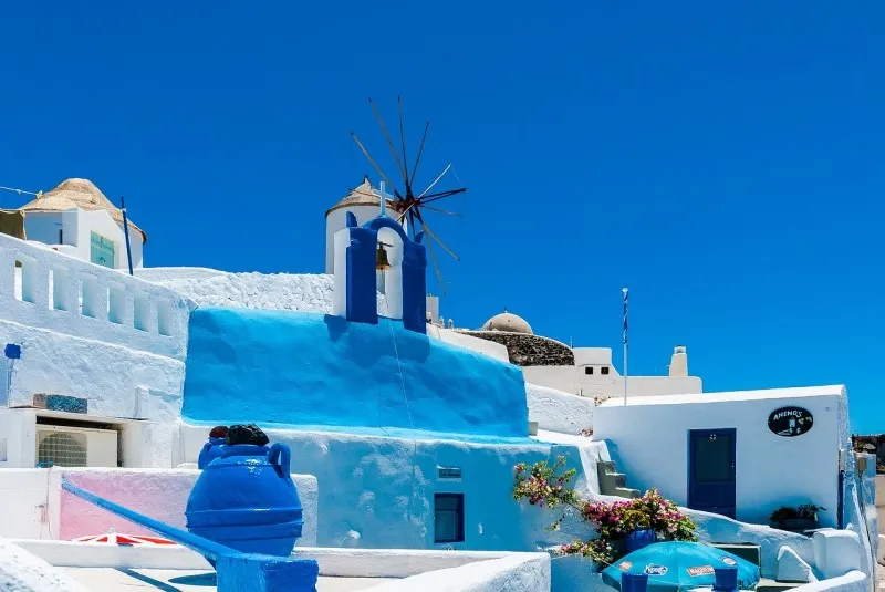 Wiatraki, symbol Santorini