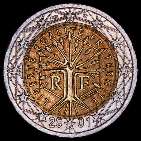 Francja | Seria monet euro obejmuje 8 nominałów: 1, 2, 5, 10, 20 i 50 centów oraz 1 euro i 2 euro
