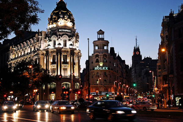 Madryt | Gran Via - jedna z głównych ulic Madrytu